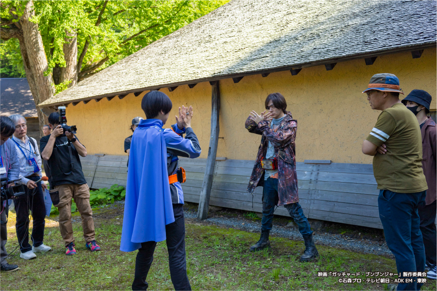 仮面ライダーガッチャード 菅谷たたら山内撮影の様子