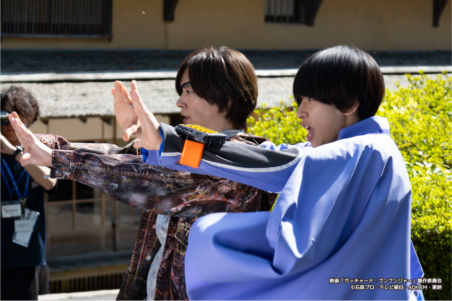 仮面ライダーガッチャード 菅谷たたら山内撮影の様子