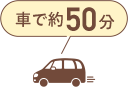 車で50分