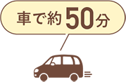 車で50分