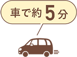 車で5分