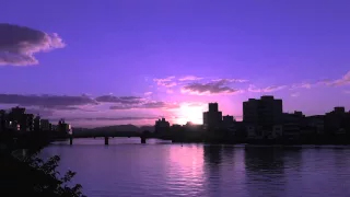 大橋川、宍道湖的朝陽