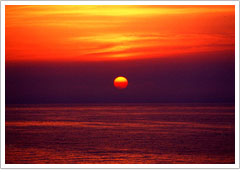 キララビーチの夕日