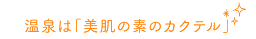 温泉は「美肌の素のカクテル」