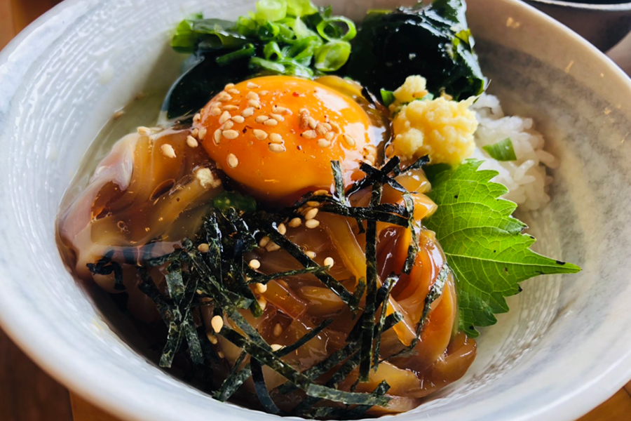 寒シマメ漬け丼